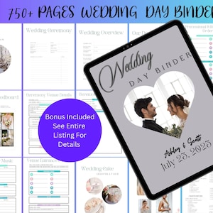The Ultimate Wedding Day Binder Template, Edit in Canva, Wedding Itinerary, Instant Download, Digital Template, Printable, Wedding Planner