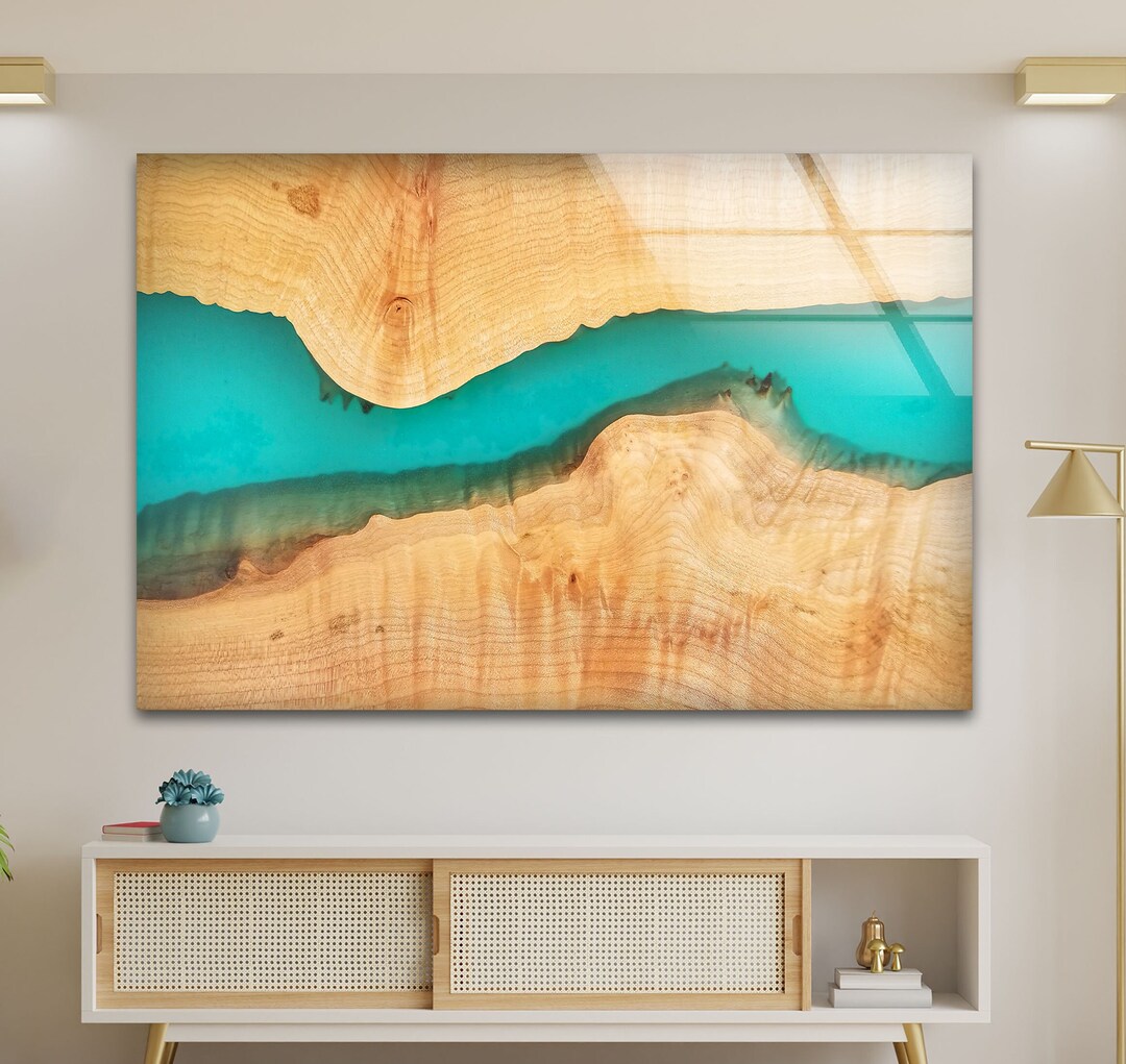 Tempered Glass Wall Artepoxy Wall Printinggreen Etsy