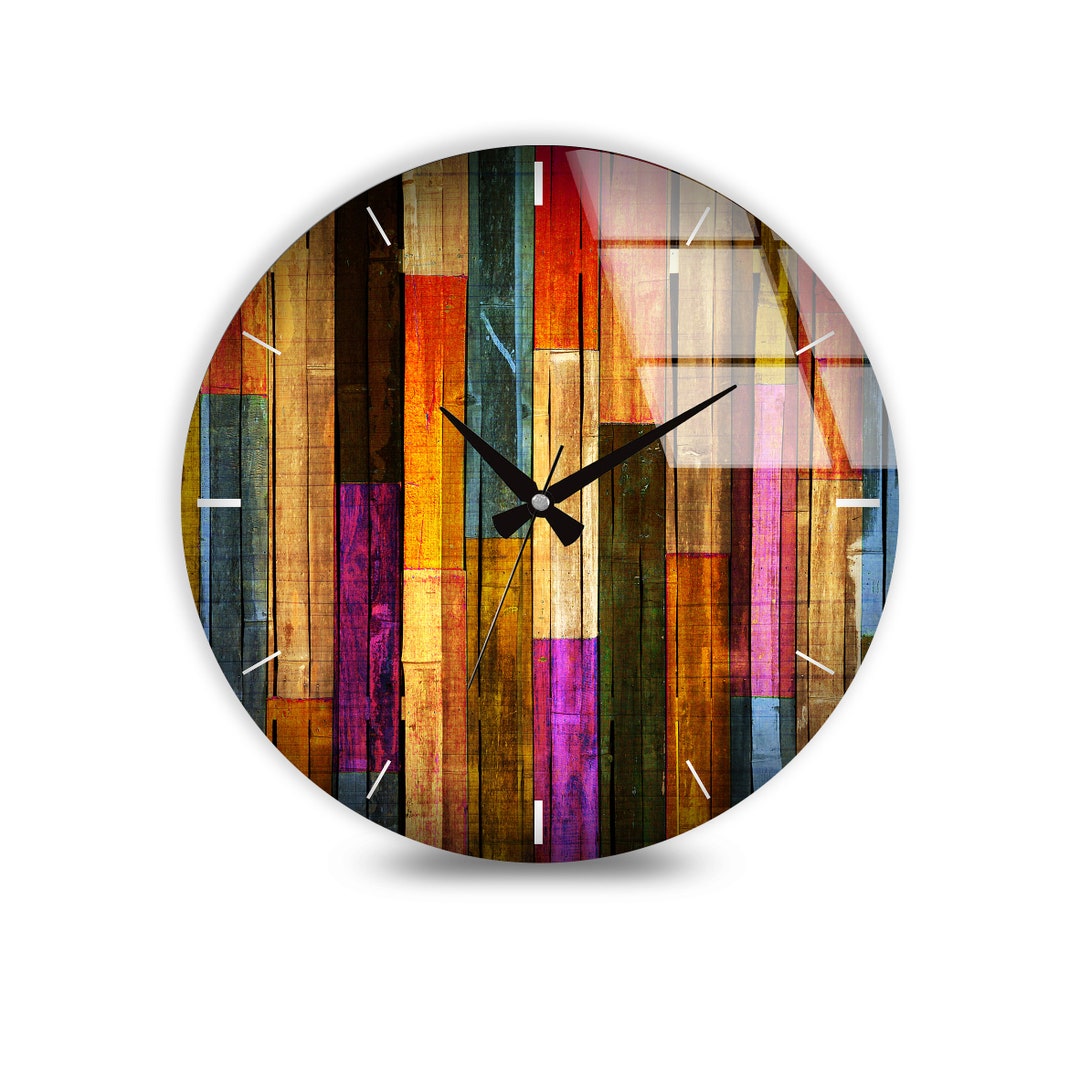 Clocks for Wall Artglass Wall Clock Uniqueabstract Wall Etsy