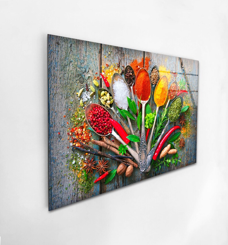 Tempered Glass Wall Artkitchen Wall Decorhome Etsy