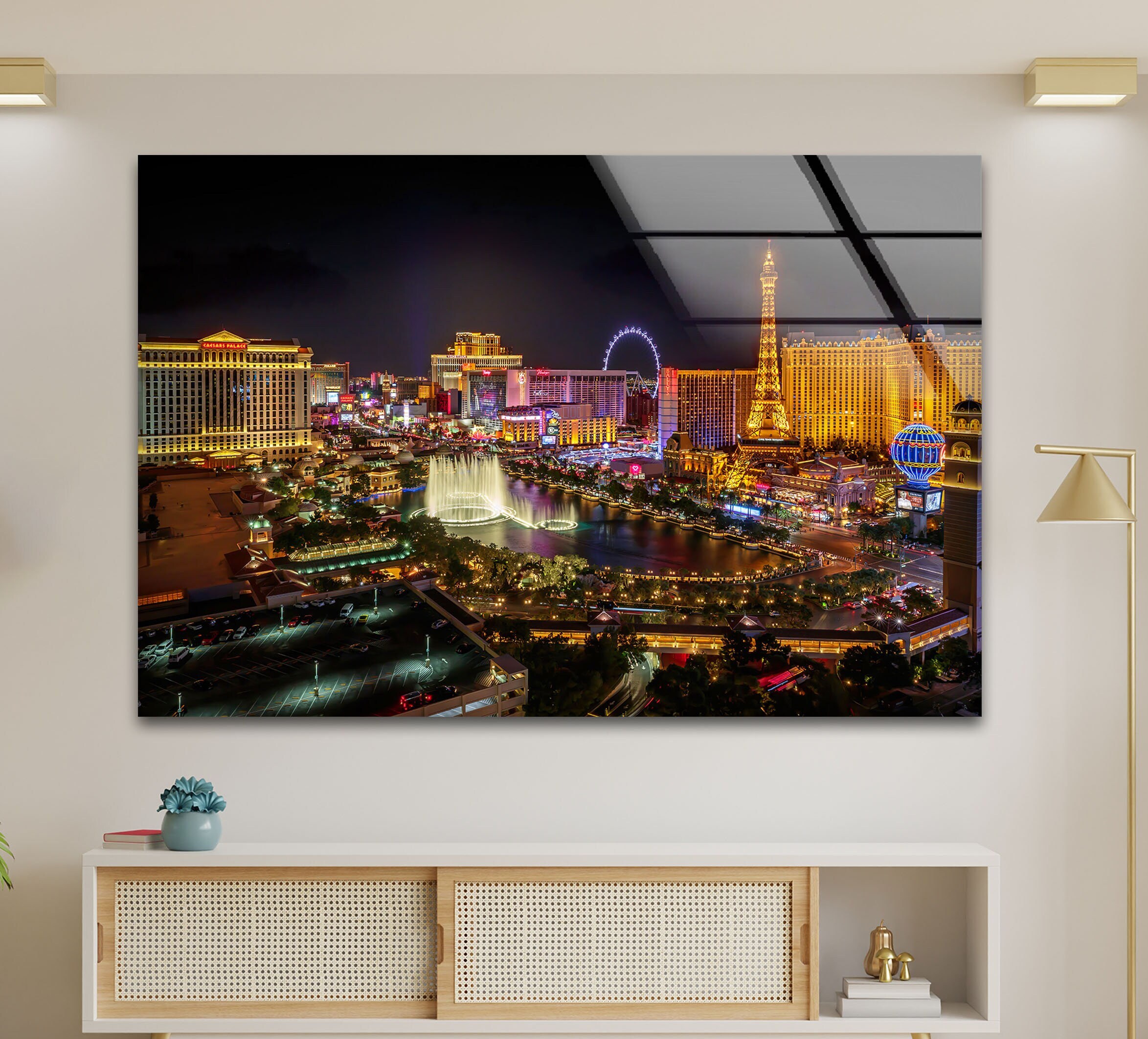 Las Vegas Skyline Black Wall Art, Canvas Prints, Framed Prints, Wall Peels