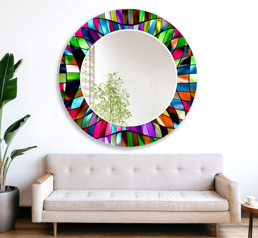 Large Round Mirror Wall Decortempered Glass Mirrorcircle Etsy