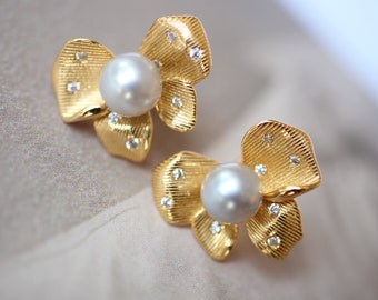Natura Pearl Studs Earrings With s925 Silver|Real Pearl Jewelry|Dainty Pearl Studs Earrings|White Pearl Earrings|Perfect Anniversary Gift