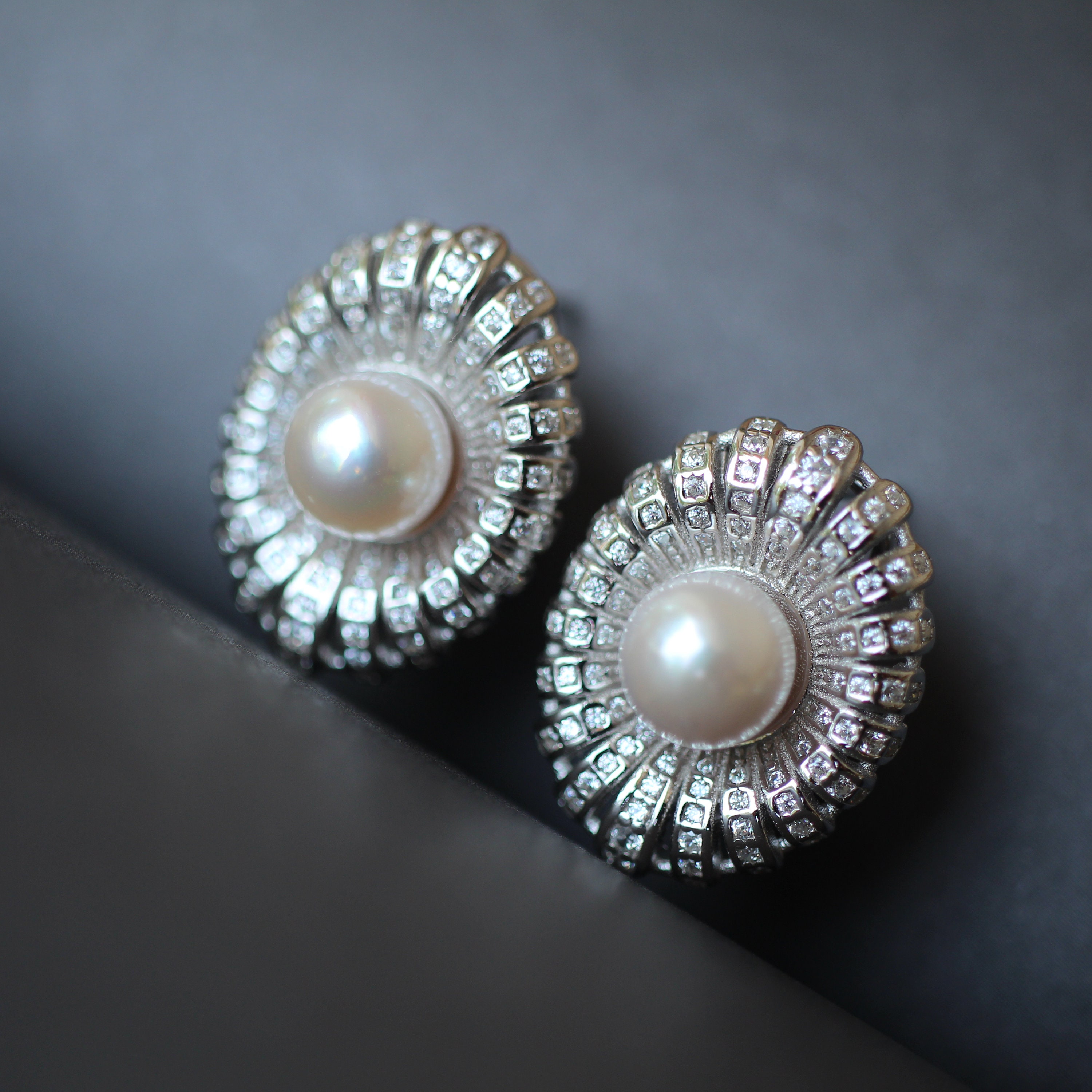 Boucles D'oreilles Perles Akoya Eau De Mer – Argent Fin, Dormeuses – Fait Main, Neuf