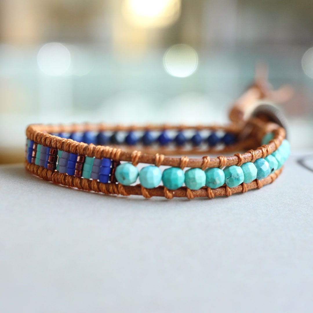 Bracciale Avvolgente Di Guarigione E Protezione Turchese - Selina - Foto 12