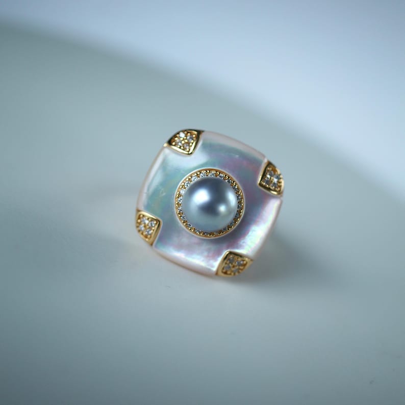 Unique Pearl Rings Unique Natural Pearl Ring Silver|antique Vintage Pearl Ring Gold ...