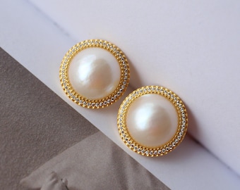 本物のマベパールイヤリング s925 シルバー | ミニマリストな