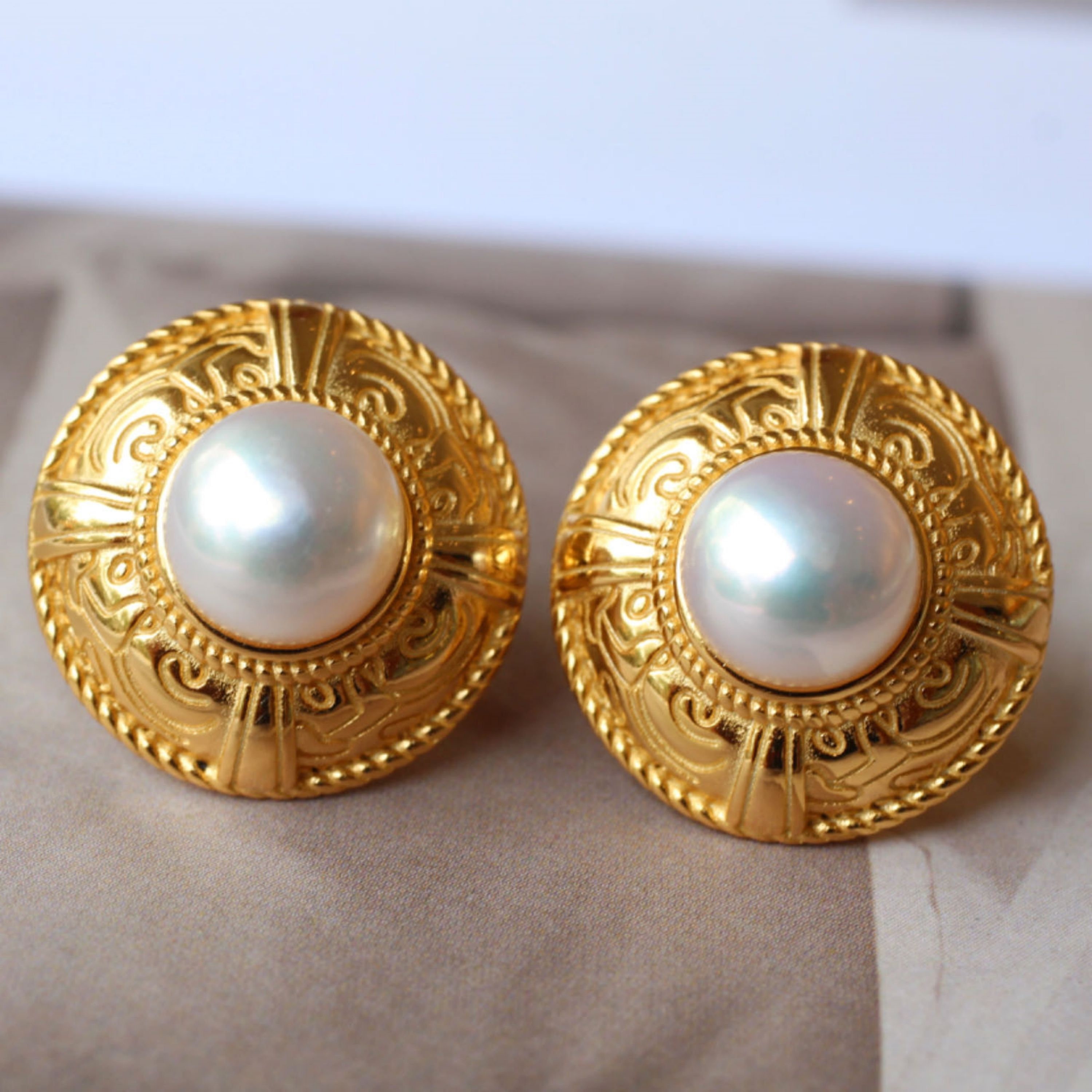 【VINTAGE HOLLYWOOD】14K Antique Pearl Earrings_VH2533EA502M VINTAGE HOLLYWOOD】14K Antique Pearl Earrings_VH2533EA502M