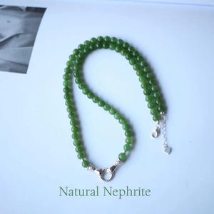 Natural Vivid Green Jade Bead Necklace|High Quality Jade|Everyday Minimalist Necklace|Anniversary Gift|Perfect Gift For Her|6mm Beads