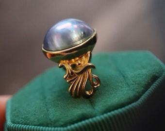 マベパール 本物 ハンドメイド シルバー ペンダントトップ マベパール 