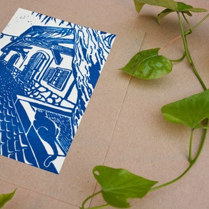 Cats of Neve Tzedek- Handmade Limited Edition Lino Print