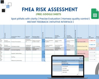 FMEA Risk Assessment Tool: GMP ISO Compliant (Google Sheets)