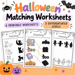 Halloween matching differentiated activity | Halloween Maths (PDF Download)
