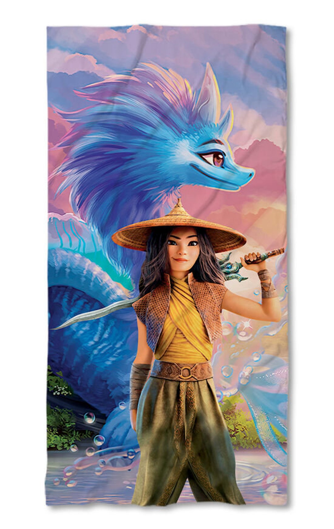 Raya and the Last Dragon Beach Towel 70x140 Summer Etsy