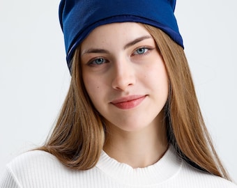 Gorro de lana forrado de seda / Interior 100% seda natural / Gorro de lana térmico hecho a mano / Cuidado del cabello antiencrespamiento /