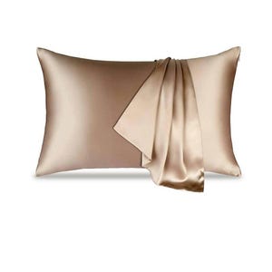 Mink Color 100%  Mulberysilk Pillowcase  Upgrade Your Beauty Sleep with Mulberry Silk Pillowcase (Itmeasures 19 inc x 27 inc)( 50 cm  70 cm)