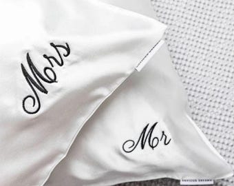 Personalized 100% Mulberry Silk Pillowcase, Custom Monogram (19 x 27 inch)
