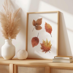Watercolour Falling Leaves Fall Print, Fall Printable Art, Rustic Print, Fall Wall art, Fall decor, Autumn Print, Fall Sign, Fall painting