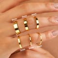 14k Gold 1mm-2mm-3mm-4mm-5mm-6mm Flat Wedding Bands Minimalist Wedding Rings, Thin Stacking Ring Hers, Gift For Her, Gold Wedding Band Women