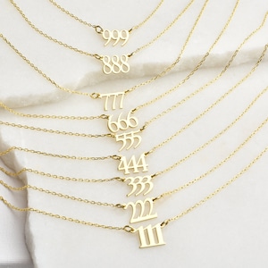 Angel Number Necklace, 777 Necklace, 444 Necklace, Angel Numbers, 111, 222, 333, 444, 555, 666, 777, 888, 999 , Lucky Number Necklace