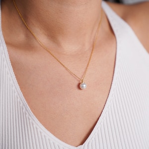 Natural Freshwater Necklace , Bridal Necklace, Perfect Wedding Necklace, Bridesmaid Gift, Birthday Gift for Wife, Simple Pearl Necklace