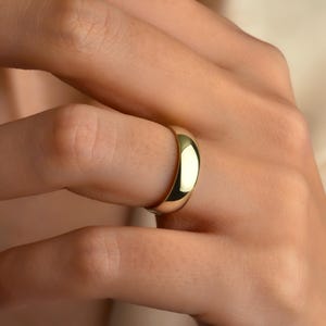 14k Gold 5 mm Ehering, dicker Goldring, klassischer Kuppelring, Gold gefüllter Ehering für Frauen & Männer, minimalistischer schlichter Ring, Geschenk für ihn