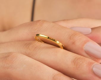 Set Di 5 Anelli Impilabili Sottili In Oro 14K, Placcati E Antiossidanti, Con Zirconio, Minimal, Taglie USA 6-10, Regalo Donna