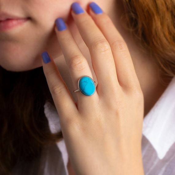Ring met blauwe steen • Gratis verzending vanaf €30