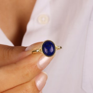 Vintage Lapis Lazuli Ring, Promise Ring, Stackable Ring, Rings For Women, Bridesmaid Gift, Mother&#39;s Day Gift, Gift For Mom