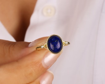 Vintage Lapis Lazuli Ring, Promise Ring, Stackable Ring, Rings For Women, Bridesmaid Gift, Mother's Day Gift, Gift For Mom