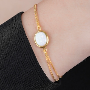 Opal Bracelet, Gemstone Jewellery, Dainty Opal Bracelet, Opal Jewelry, Tiny Opal Bracelet, Gift For Her, Christmas Gift, Gift For Women