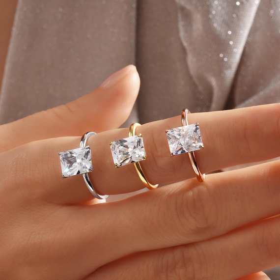 PAVOI 14K Gold Plated Cubic Zirconia Solitaire Ring PAVOI 14K Gold ...