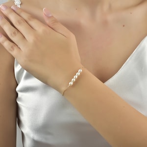 Freshwater Pearl Bracelet: Gold Sterling Silver Beaded Wedding Jewelry