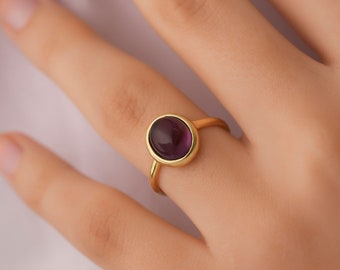 Natural Amethyst Ring, February Birthstone, Boho Ring, Engagement Ring, Amethyst Jewelry, Statement Ring, Engagement Ring, Silver Ring