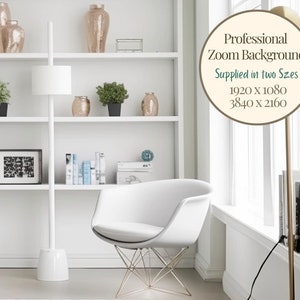 Zoom Background Office, Zoom background Home Office, Zoom Background Bookshelf, Zoom Virtual Office Background Office Bookcase Therapist