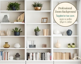 White Shelving Zoom Background, Virtual Background, Zoom Meeting, Zoom Backdrop, Teams Background, Office Background, Home Zoom Background