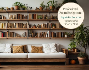 Boho Shelving Zoom Background, Virtual Background, Zoom Meeting, Zoom Backdrop, Teams Background, Office Background, Home Zoom Background