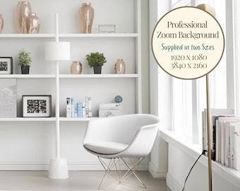 Zoom Background Office, Zoom background Home Office, Zoom Background Bookshelf, Zoom Virtual Office Background Office Bookcase Therapist