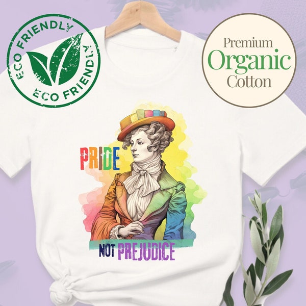 LGBTQ Shirt Pride Not Prejudice LGBT Pride Month Shirt Lesbian Pride Queer Owned Shops Pride Ally  Rainbow Gay More Pride Less Prejudice