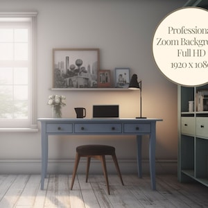 Hellblauer Zoom-Hintergrund, Home-Office-Zoom-virtueller Hintergrund, Zoom-Virtual-Meeting-Hintergründe, Virtueller Hintergrund, Zoom-Meeting