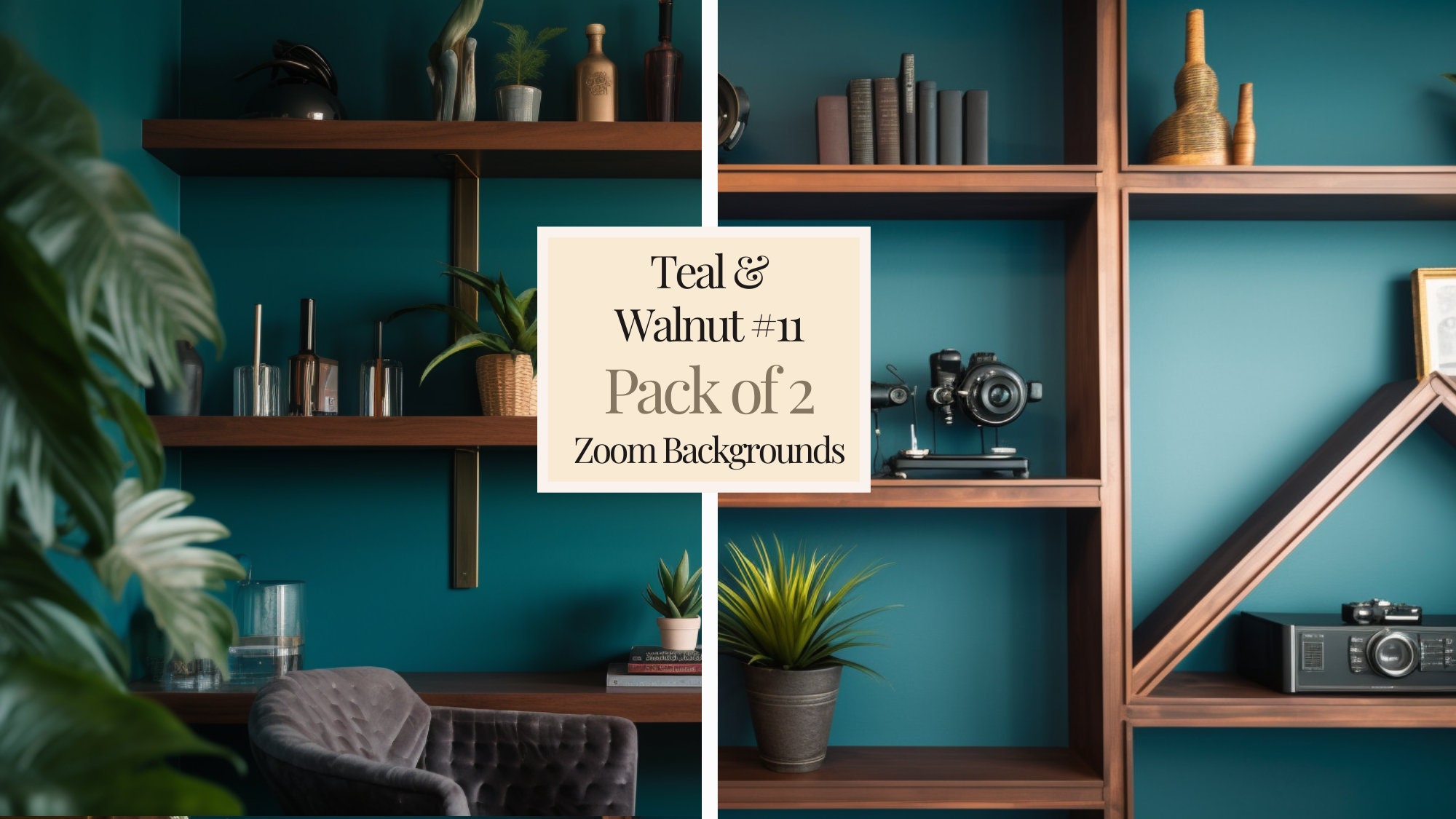 Virtual Background Zoom Backdrop Teal Walnut Virtual Etsy Australia