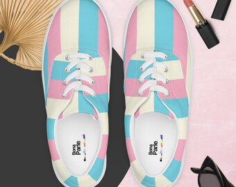 Trans Pride Flag Zapatos Género Neutral Entrenadores Transgender Pride Month Visibilidad Trans Ally Trans Rights Transgender Shoes Tamaño de mujer