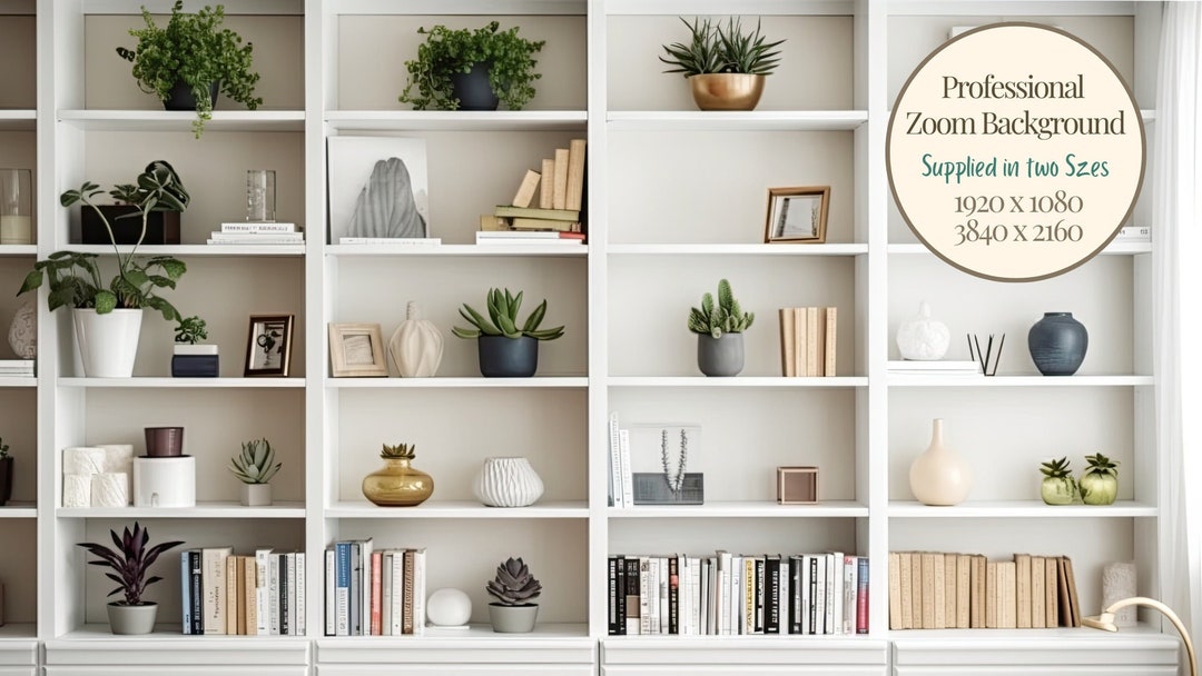 White Shelving Zoom Background Virtual Background Zoom Etsy Australia