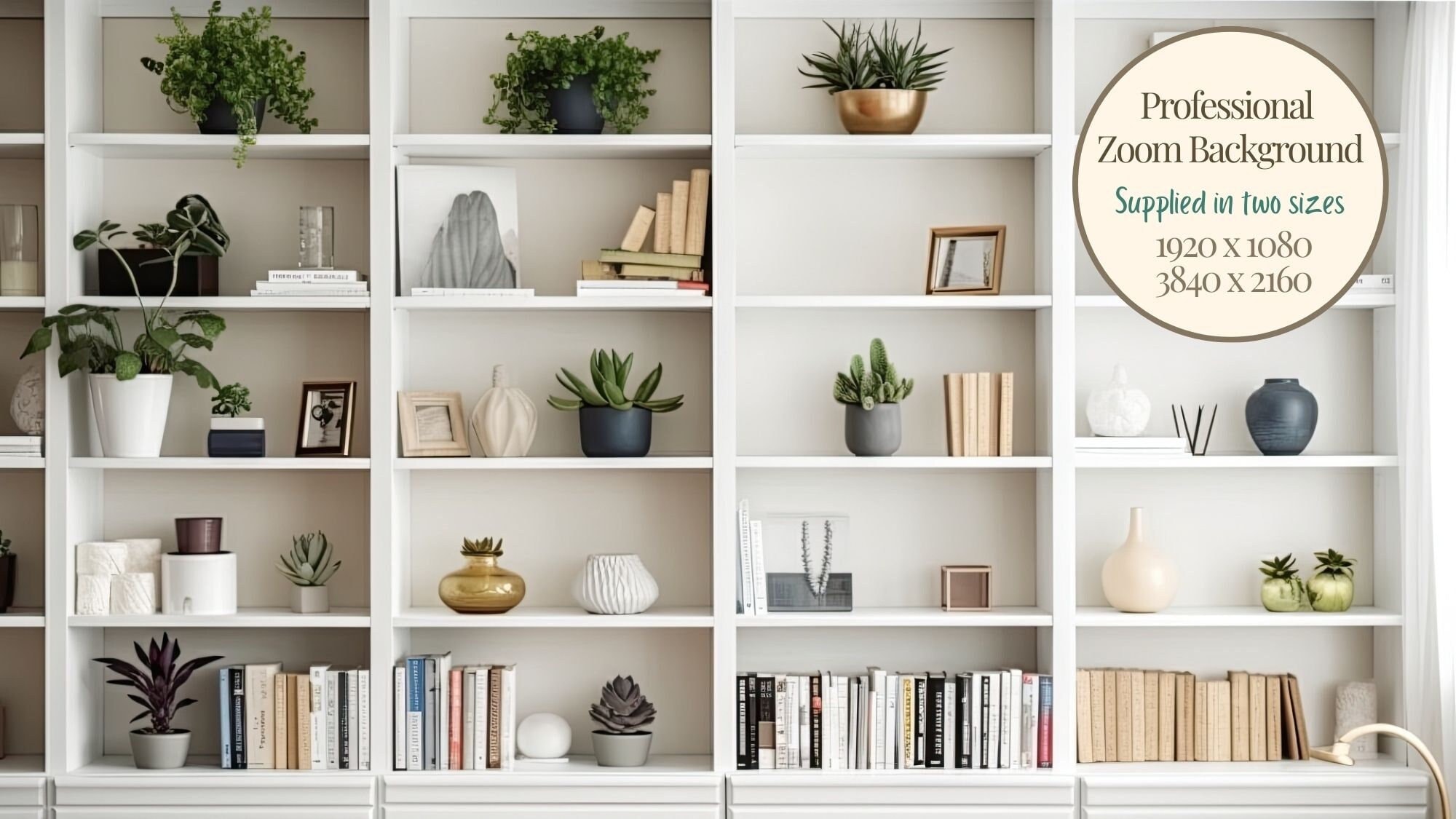 White Shelving Zoom Background, Virtual Background, Zoom Meeting, Zoom