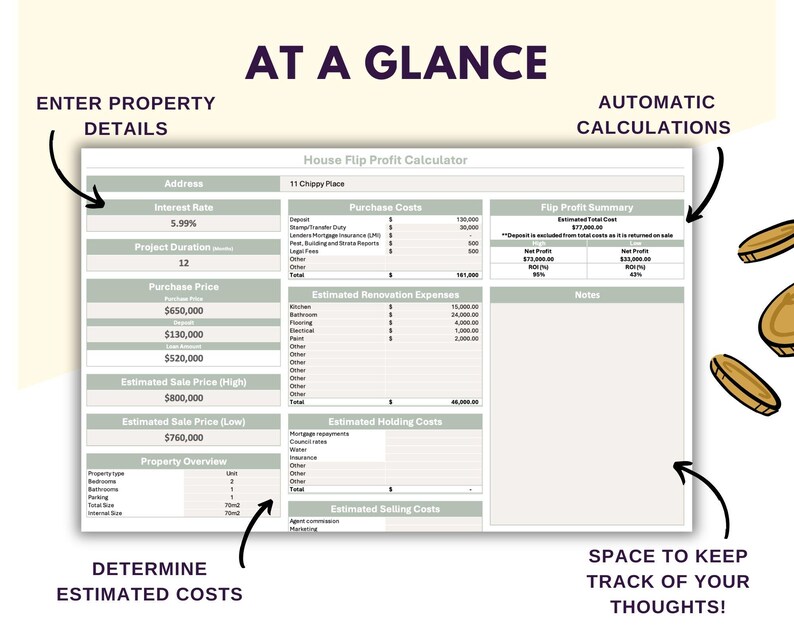 Photo inspiration: Gallery Detail: House Flip Profit Calculator One Page Renovation Spreadsheet