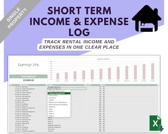 Airbnb Income and Expense Tracker | Short-Term Rental (Single Property)