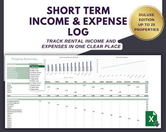 Airbnb Income and Expense Tracker | Deluxe Short-Term Rental Spreadsheet