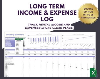 Rental Income and Expense Tracker | Deluxe Multiple Property Spreadsheet