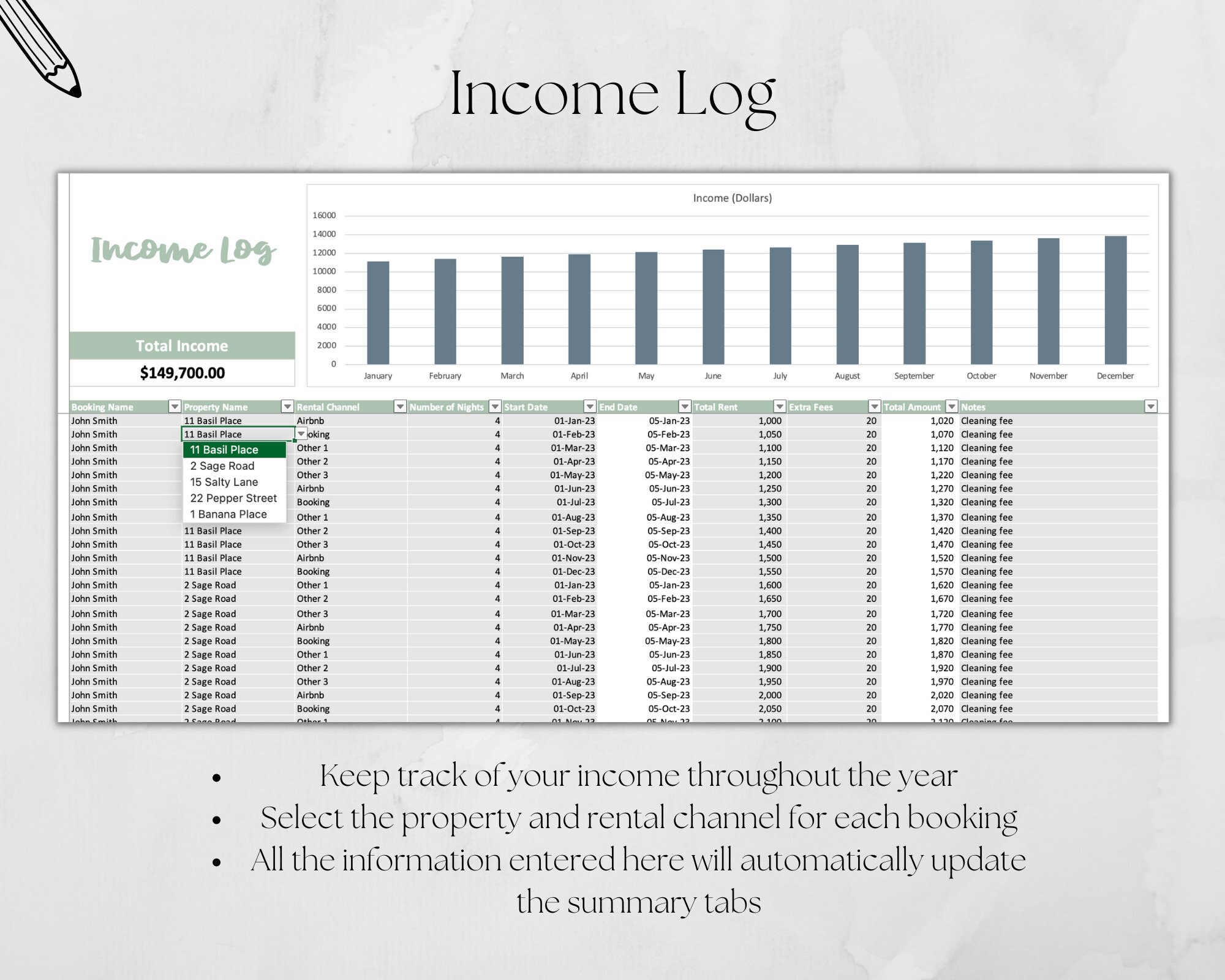Multiple Airbnb and Expense Log Airbnb Host Expense Etsy