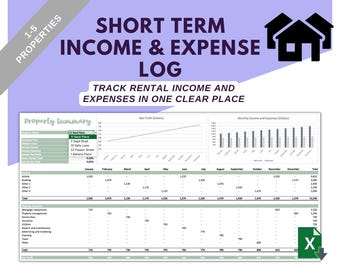 Airbnb Income and Expense Tracker | Short-Term Rental (multiple Properties)